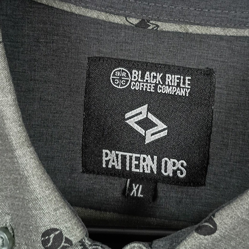 Black Rifle Coffee Company Shirt Pattern Ops Mens XL Green Bamboo Blend Coffee - Picture 4 of 9